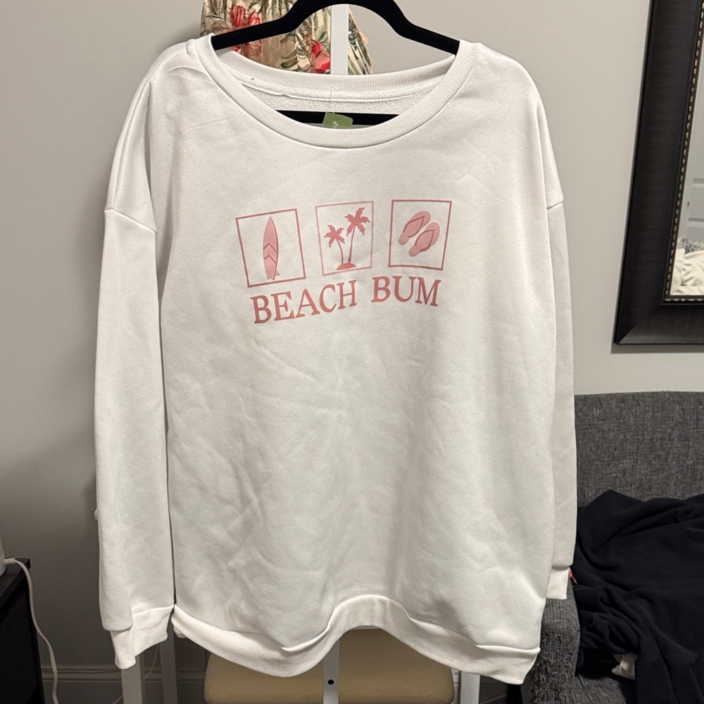 SHEIN White Pullover Sweatshirt - 4XL